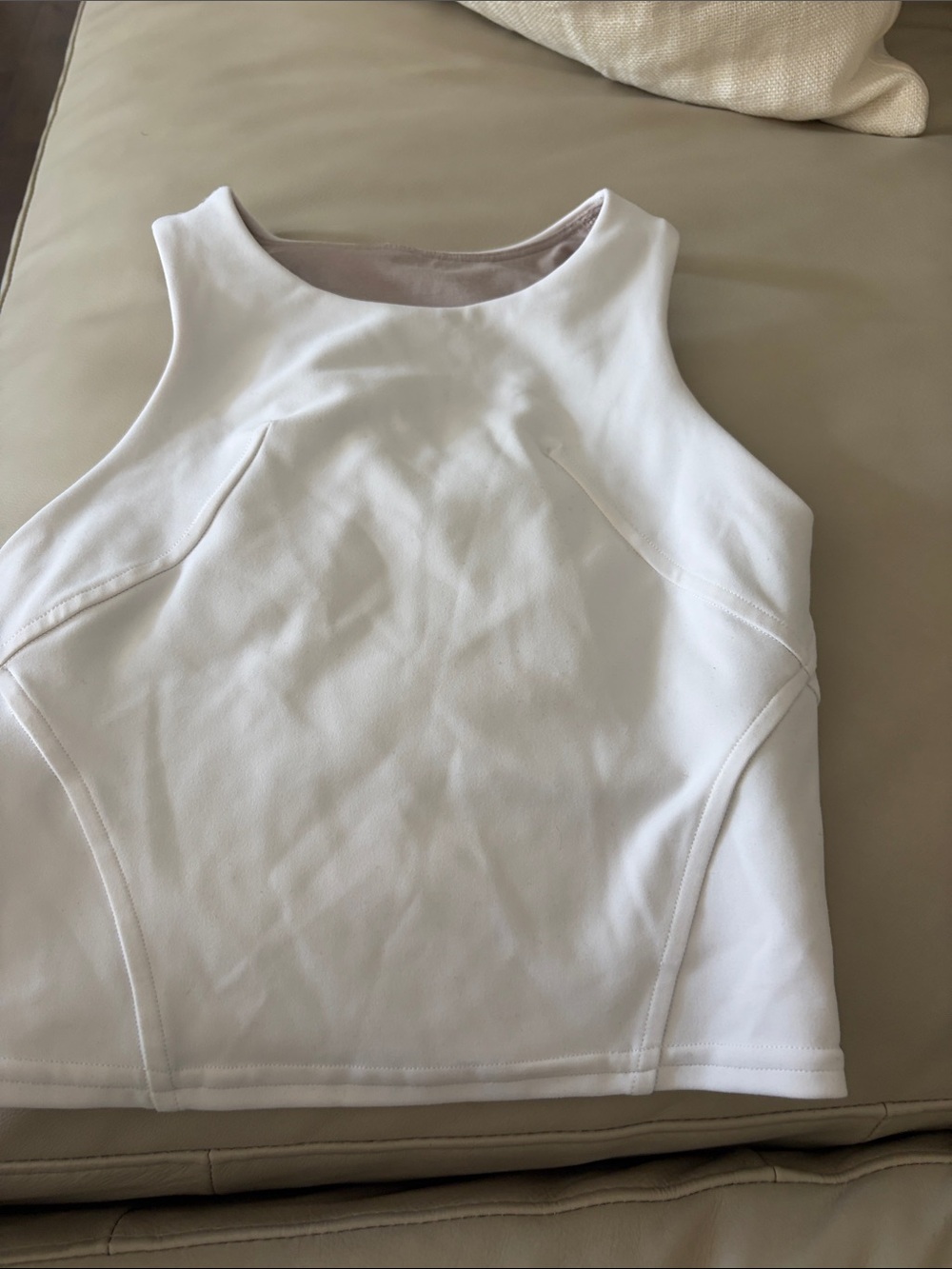 lululemon athletica White Sleeveless Ponte Crop Top
